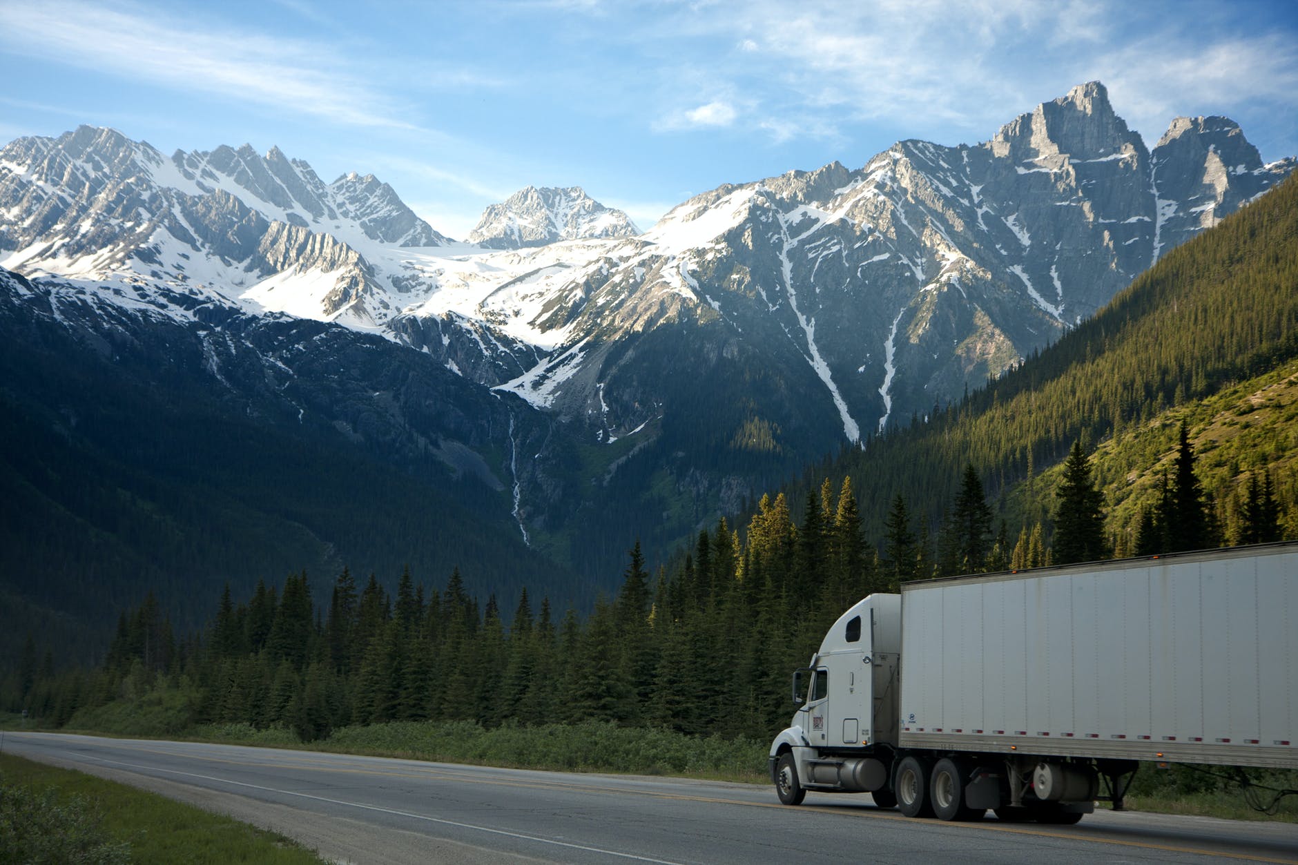 truck under mountain